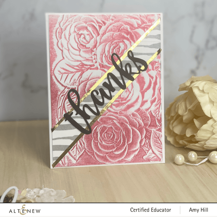 Part A-Glitz Art Craft Co.,LTD Embossing Folder Pink Perfection Camellia 3D Embossing Folder