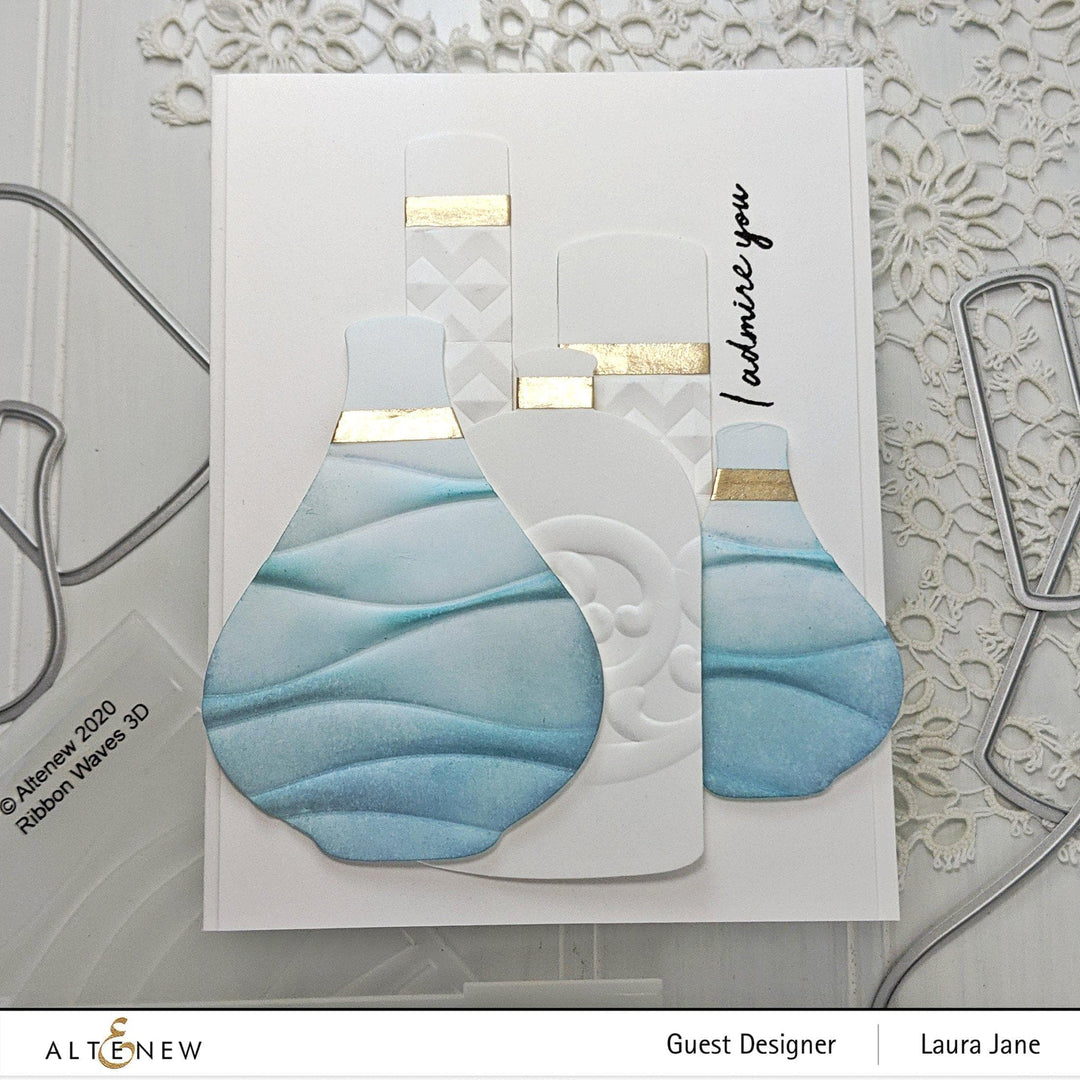 Part A-Glitz Art Craft Co.,LTD Embossing Folder Ribbon Waves 3D Embossing Folder