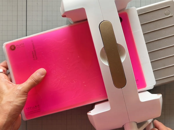 Create the embossing sandwich and run it through the machine.