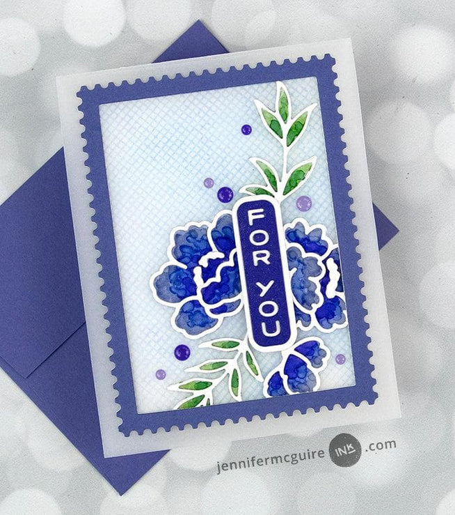 Altenew Vertical Greetings hot foil plate and die bundle with elegant vertical message designs on metal plates and dies.