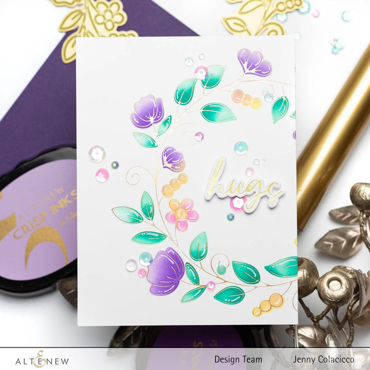 Part A-Glitz Art Craft Co.,LTD Hot Foil Plate Flower Wreath Hot Foil Plate