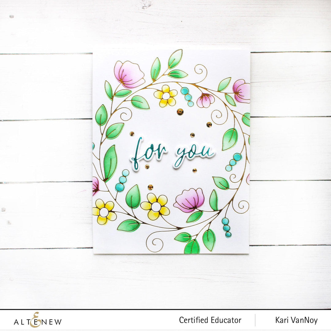 Altenew Hot Foil Plate & Stencil Bundle Flower Wreath Hot Foil Plate & Stencil Bundle