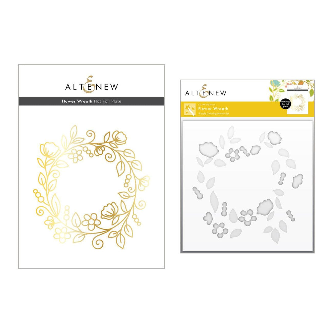 Altenew Hot Foil Plate & Stencil Bundle Flower Wreath Hot Foil Plate & Stencil Bundle