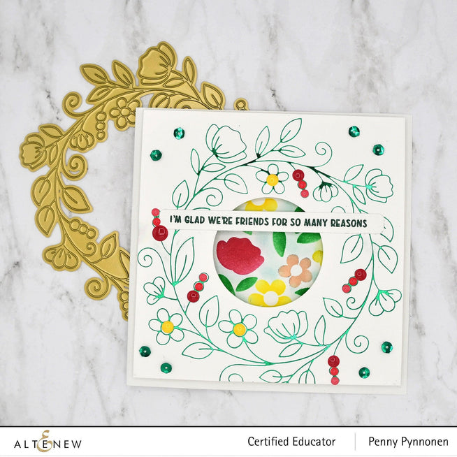 Altenew Hot Foil Plate & Stencil Bundle Flower Wreath Hot Foil Plate & Stencil Bundle