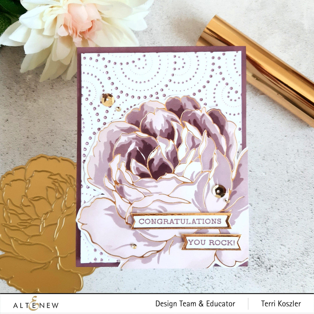 Altenew Hot Foil Plate & Stencil Bundle Gilded Rose Hot Foil Plate & Layering Stencil Bundle