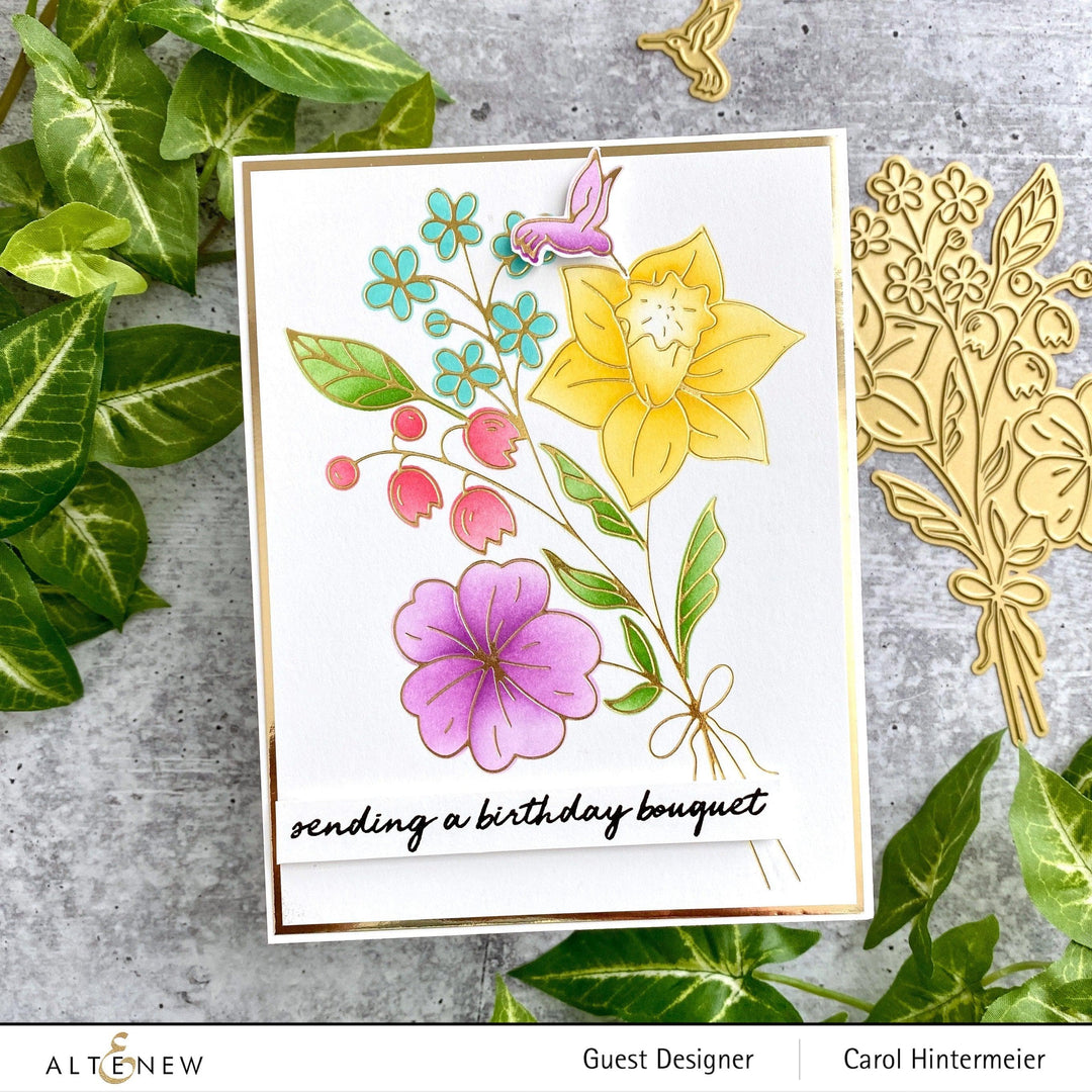 Altenew Hot Foil Plate & Stencil Bundle Morning Blooms Hot Foil Plate & Stencil Bundle