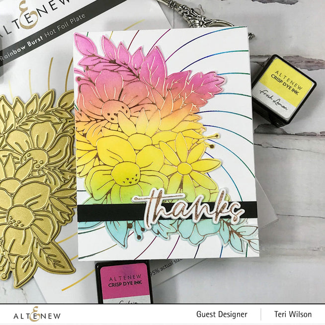 Altenew Stamp & Die & Hot Foil Plate Bundle Rainbow Burst Hot Foil Plate & Stencil Bundle