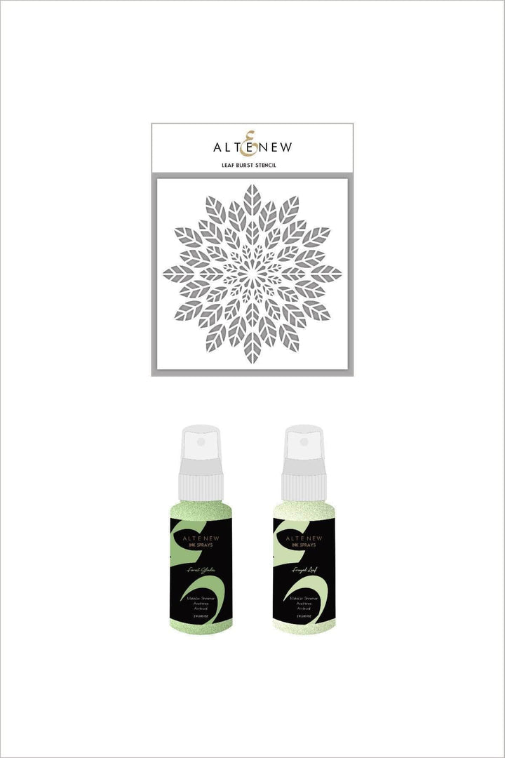 Altenew Ink Spray & Stencil Bundle Leaf Burst Stencil & Ink Spray Bundle