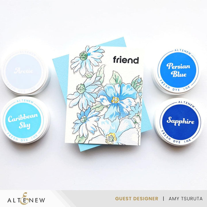 Glacier Caves Fresh Dye Ink Mini Cube & Re-inker Bundle