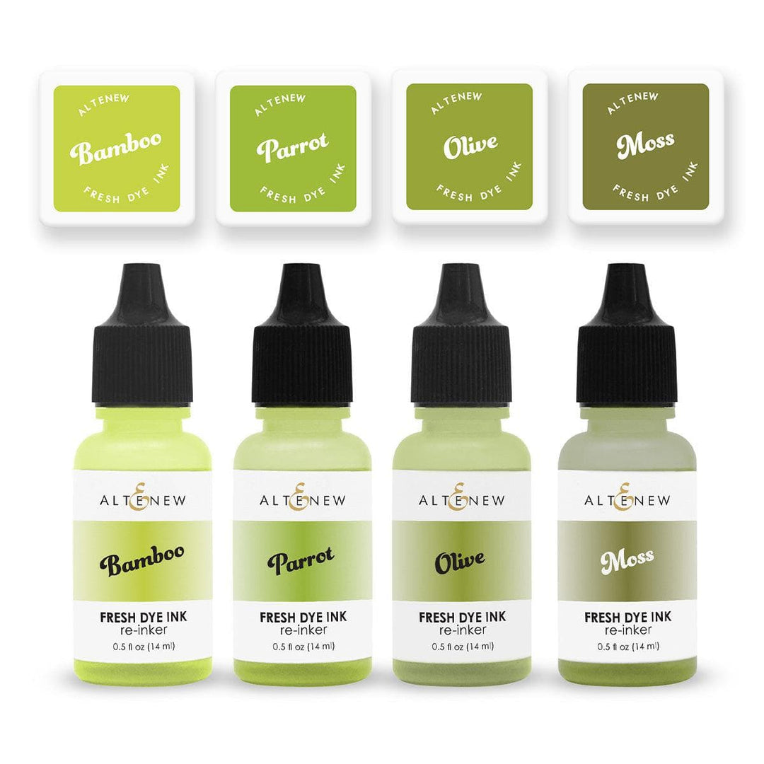 Tropical Forest Fresh Dye Ink Mini Cube & Re-inker Bundle
