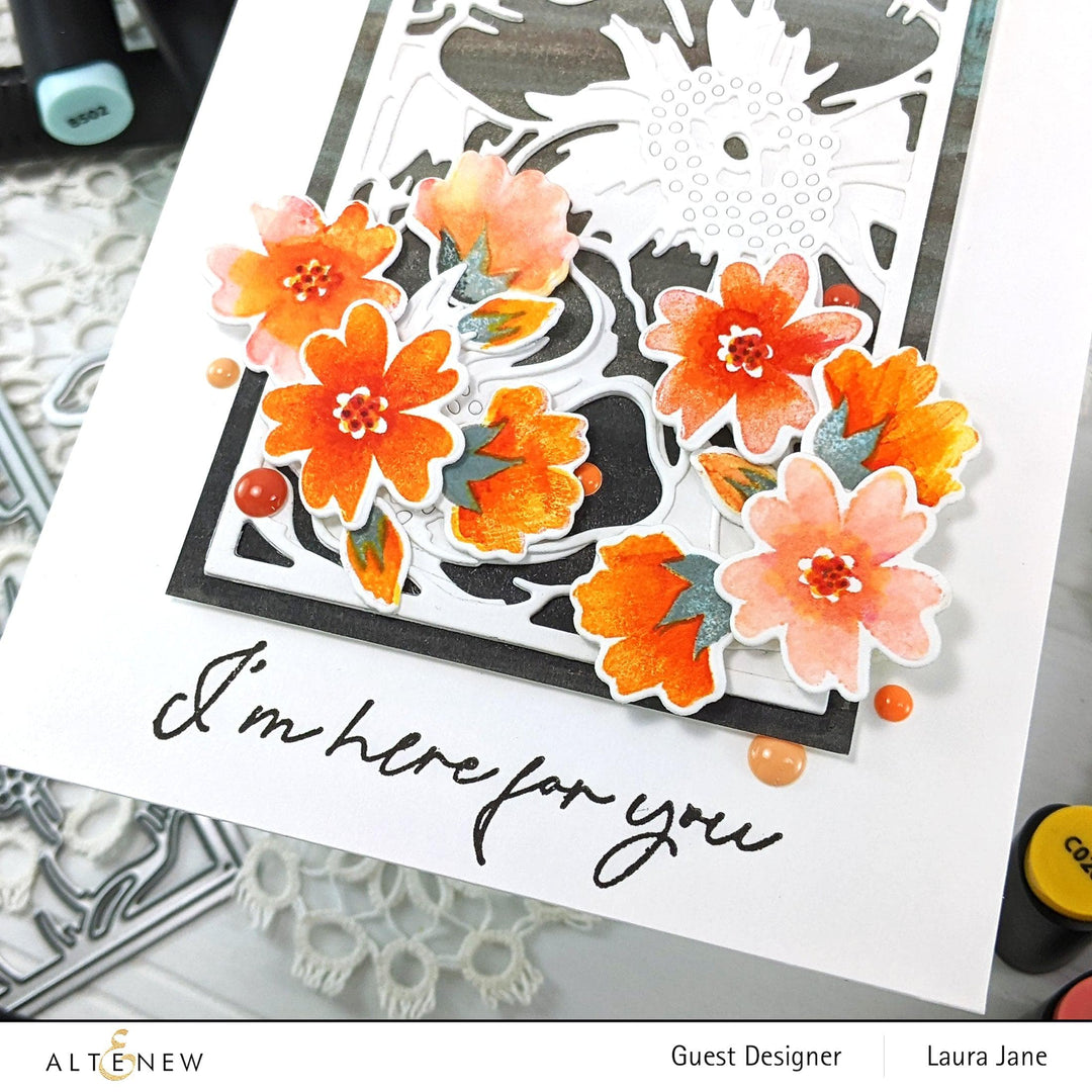 Altenew Mini Delight Mini Delight: Budding Wallpaper Stamp & Die Set