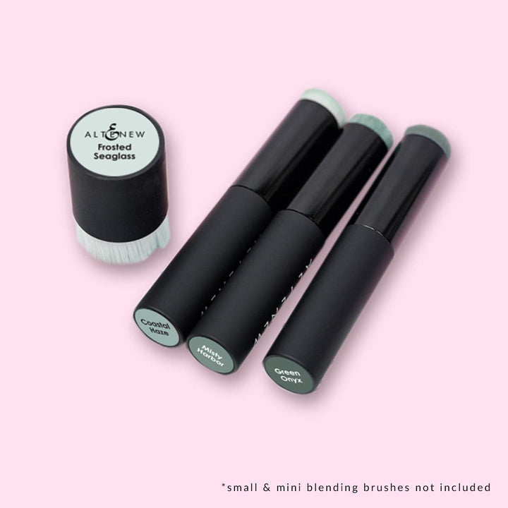 Ink Pads & Blending Brushes Label Set - Coastal Mist