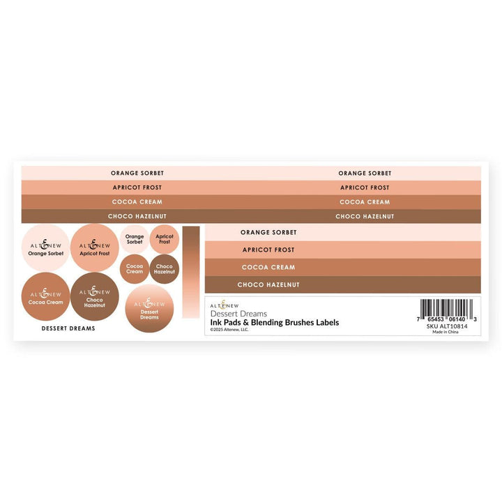 Ink Pads & Blending Brushes Label Set - Dessert Dreams