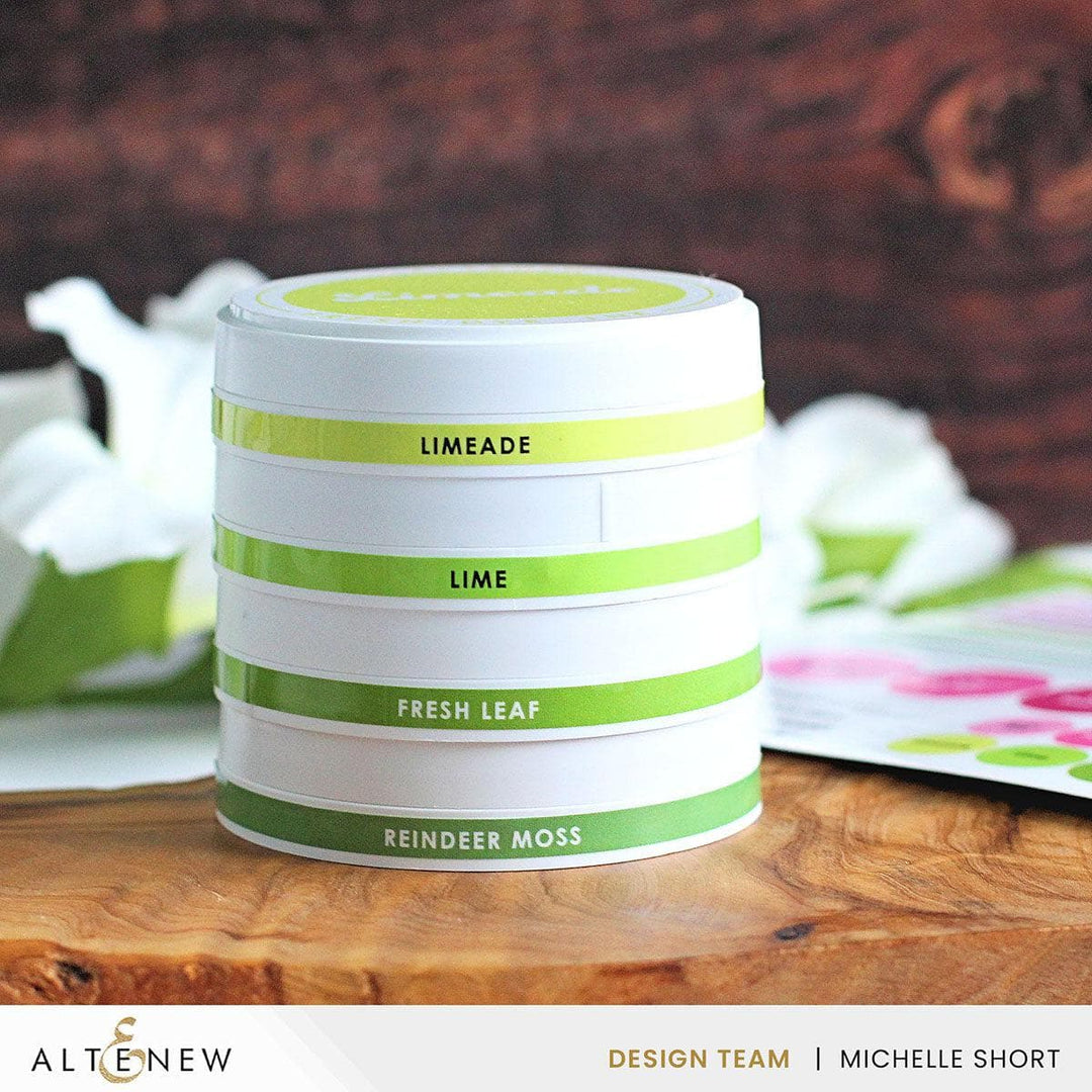 Round Ink Pads & Blending Brushes Label Set - Whispering Woodland, Bubblegum Dreams