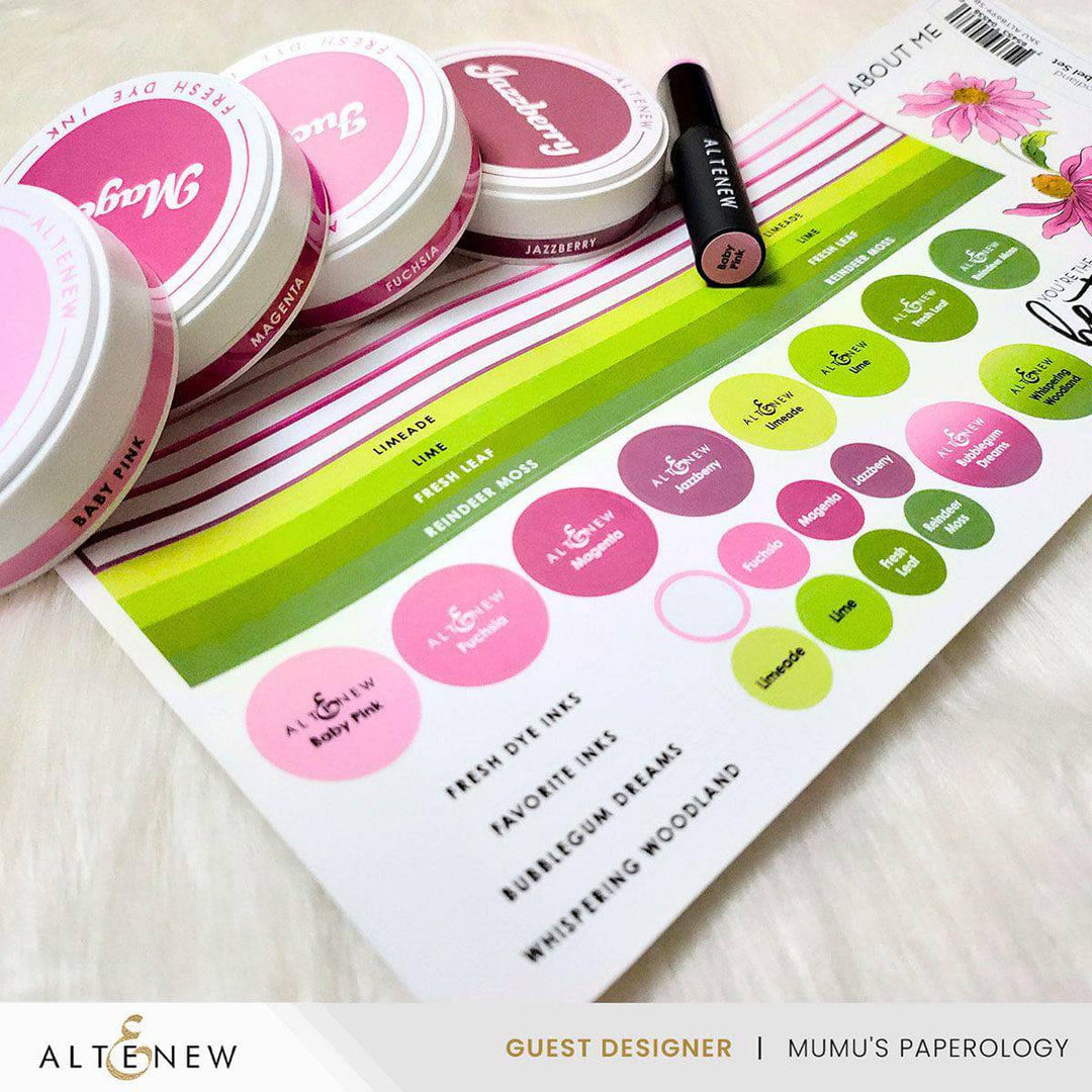 Round Ink Pads & Blending Brushes Label Set - Whispering Woodland, Bubblegum Dreams