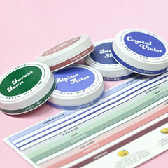 Round Ink Pads Label Set - 20 Fresh Dye Ink Bundle