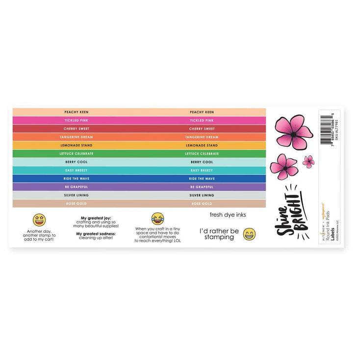 Misil Craft Decals Round Ink Pads Label Set - 2023 Amy Tangerine Collection