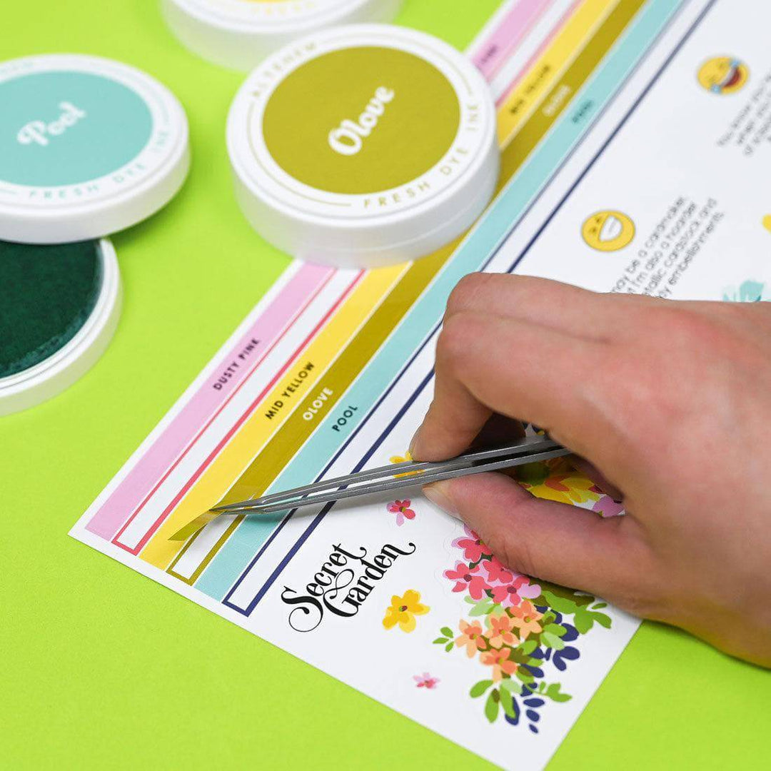 Round Ink Pads Label Set - ChromaBloom Delights Fresh Dye Ink Bundle
