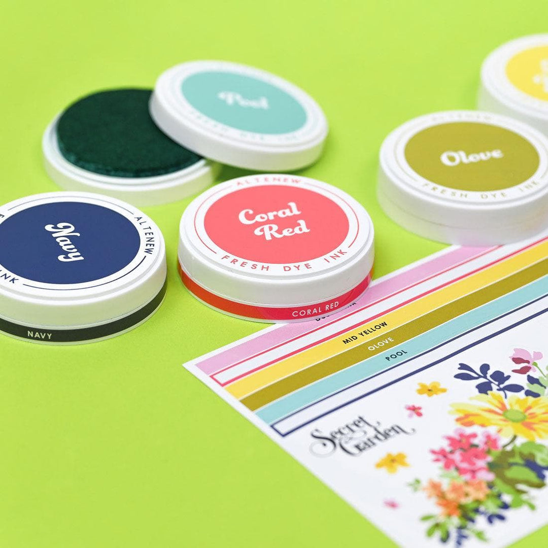 Round Ink Pads Label Set - ChromaBloom Delights Fresh Dye Ink Bundle