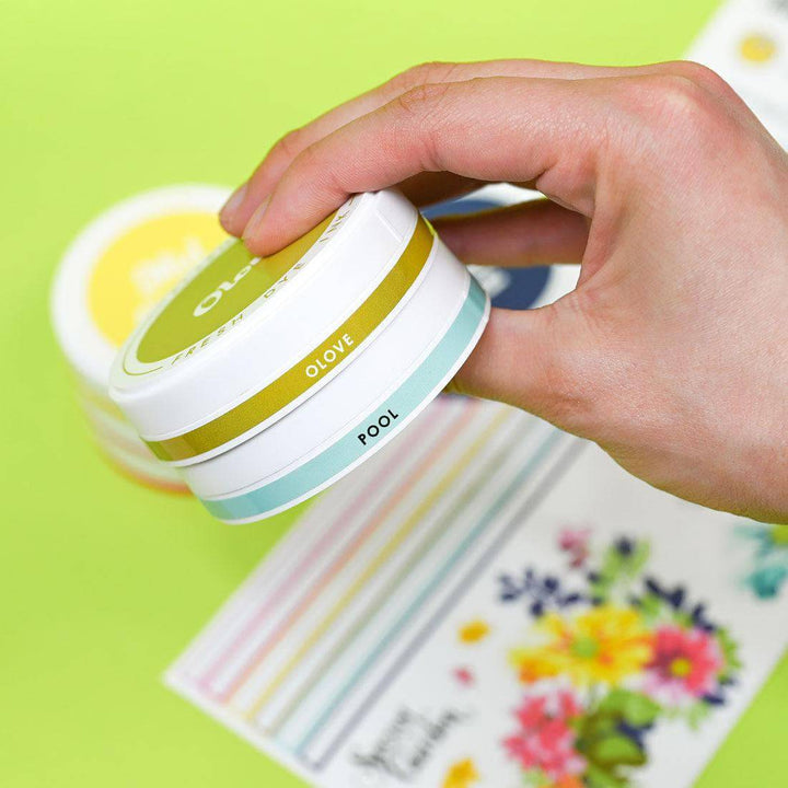 Round Ink Pads Label Set - Vividly Versatile Fresh Dye Ink Bundle