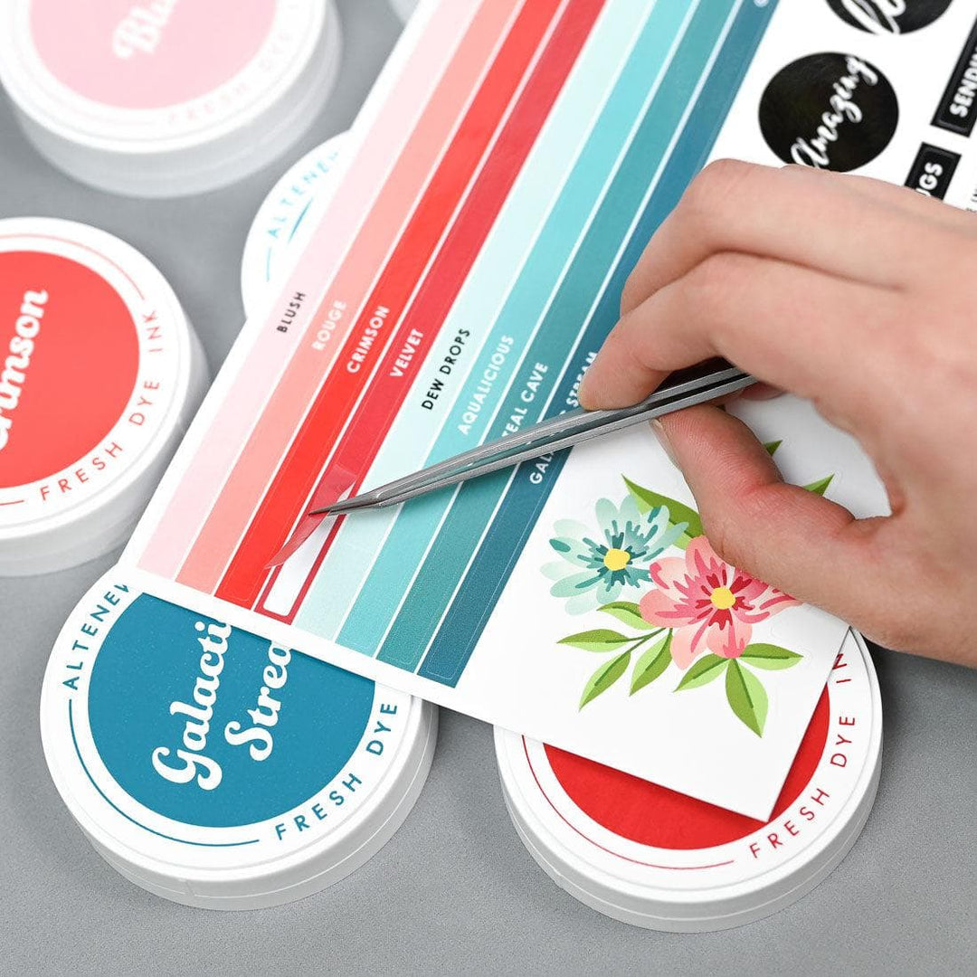 Round Ink Pads Label Set - Vividly Versatile Fresh Dye Ink Bundle