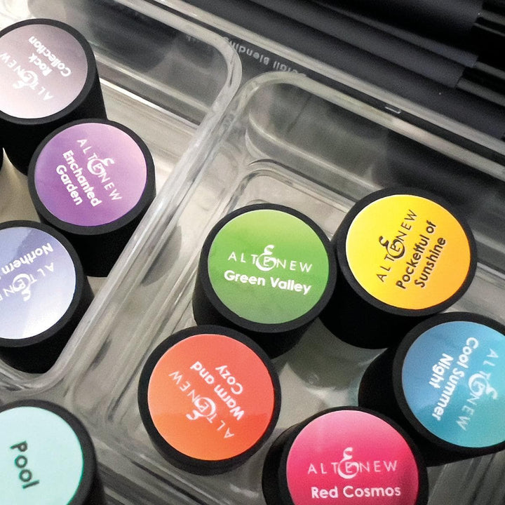 Misil Craft Decals Small Ink Blending Brush Label Set - All Crisp Dye Ink Colors (4 Sheets)