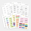 Printable Craft Supply Labels (Color-Coded & Black & White)