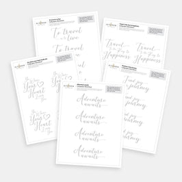 Travel-Inspired Calligraphy Worksheets (Printed) – Brush Lettering for Beginners!