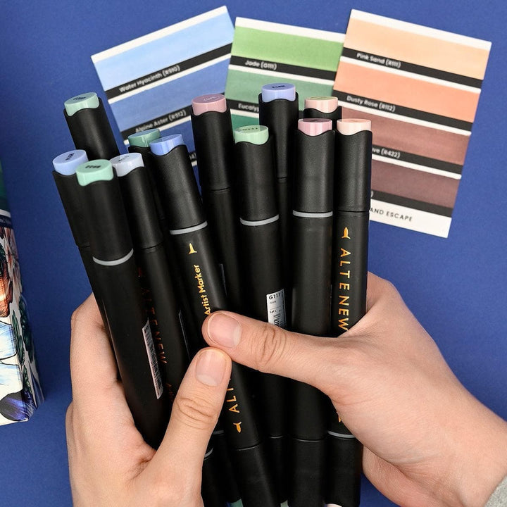Artist Alcohol Markers Set L & Sweet Jasmine Stamp Set Bundle