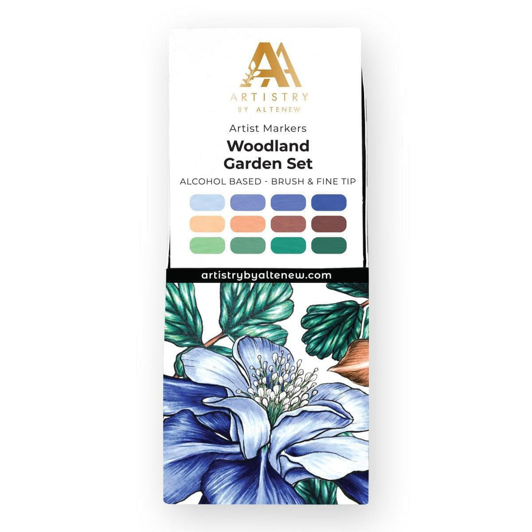 Artist Alcohol Markers Set L & Sweet Jasmine Stamp Set Bundle
