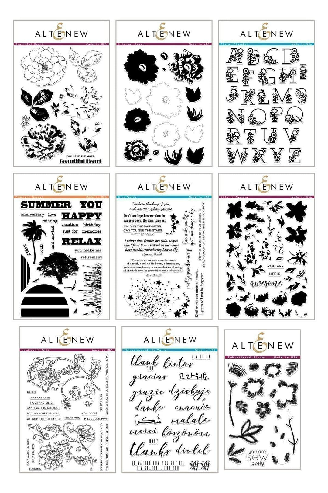Altenew Stamp Bundle Sew in Love Stamp Bundle