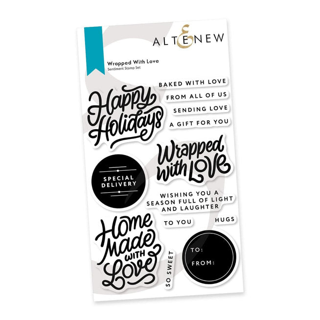 Altenew Wrapped With Love stamp, die, and Betterpress plate bundle for crafting and card making projects.