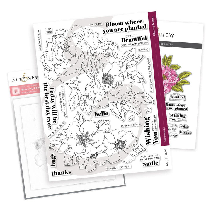 Altenew Stamp & Die Bundle Billowing Peonies