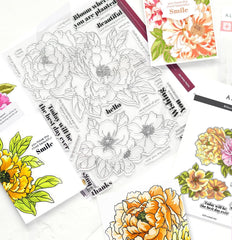 Altenew Stamp & Die Bundle Billowing Peonies