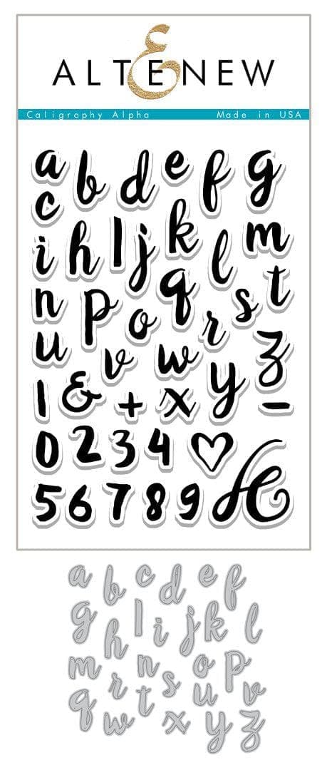 Altenew Stamp & Die Bundle Calligraphy Alpha