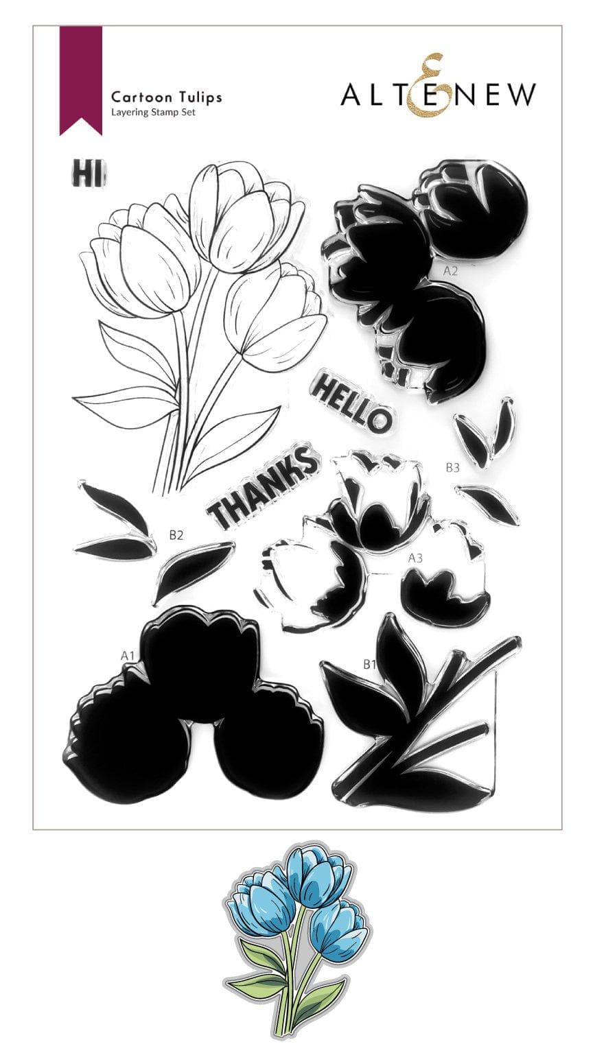 Altenew Stamp & Die Bundle Cartoon Tulips Stamp & Die Bundle