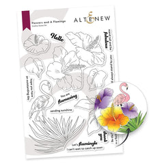 Flowers And A Flamingo