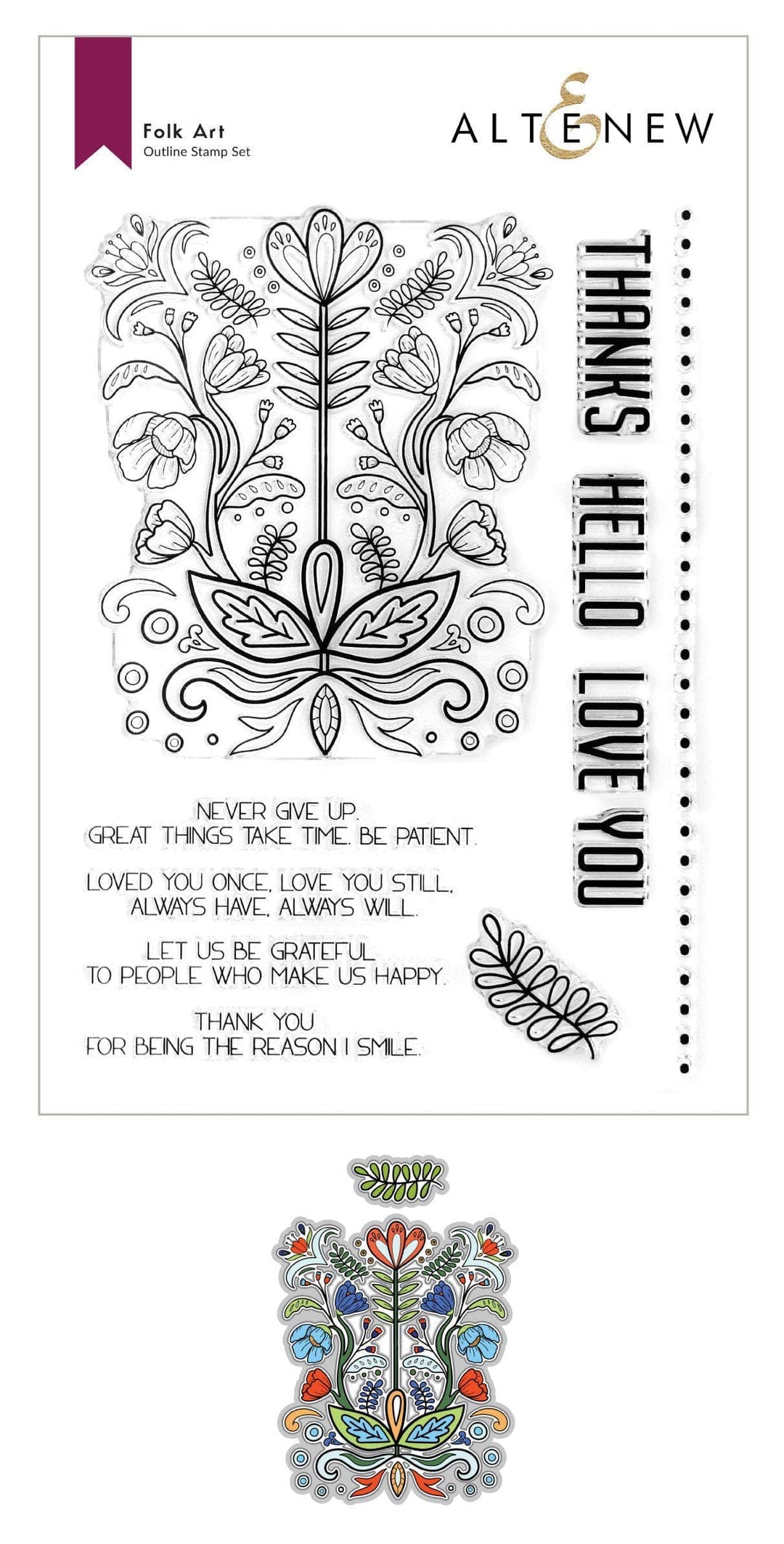 Altenew Stamp & Die Bundle Folk Art Stamp & Die Bundle