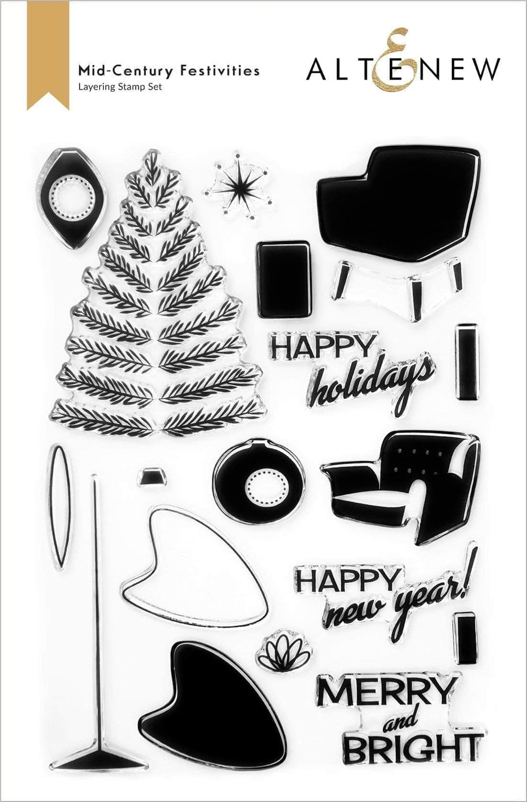 Altenew Stamp & Die Bundle Mid-Century Festivities Stamp & Die Bundle