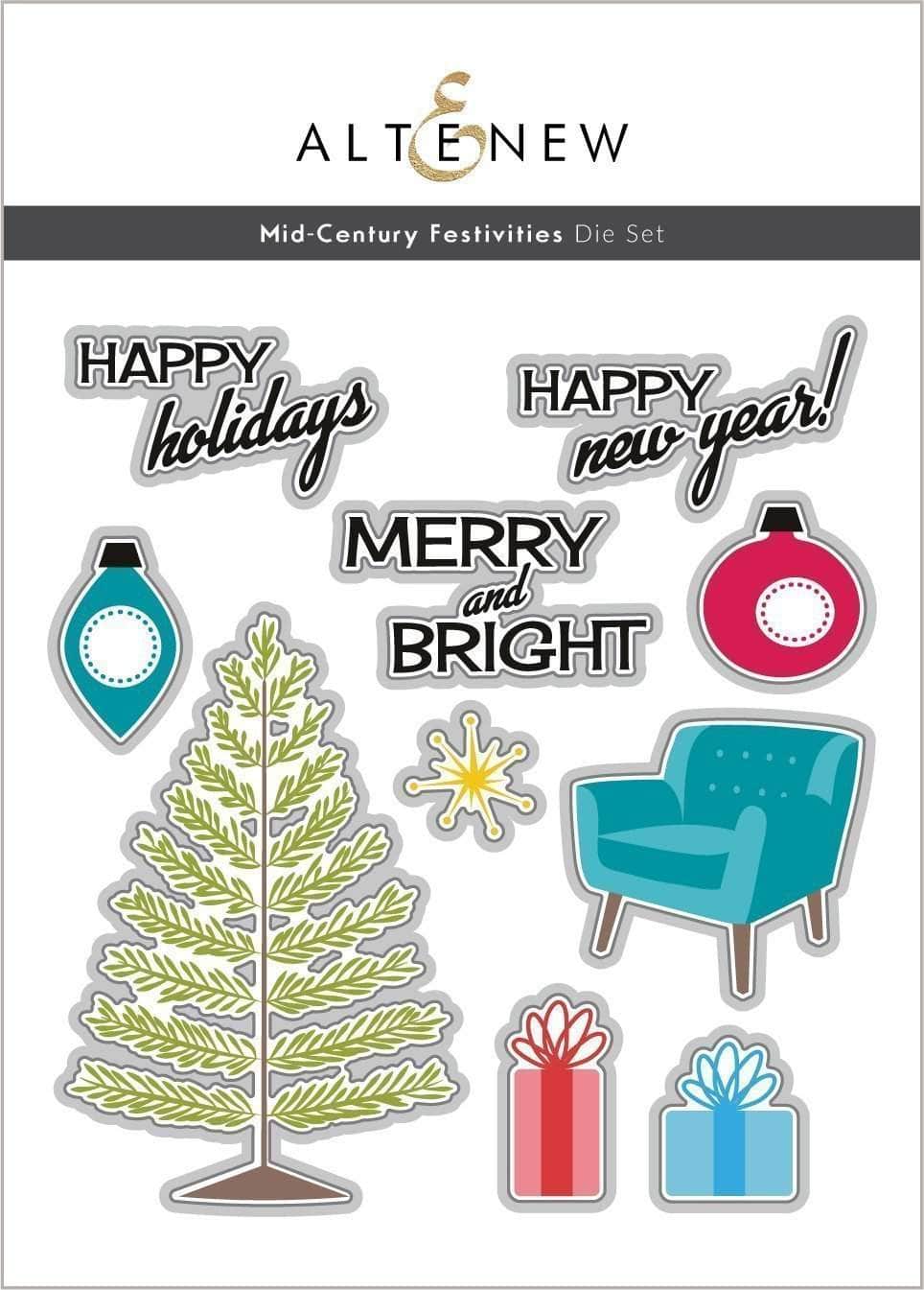 Altenew Stamp & Die Bundle Mid-Century Festivities Stamp & Die Bundle
