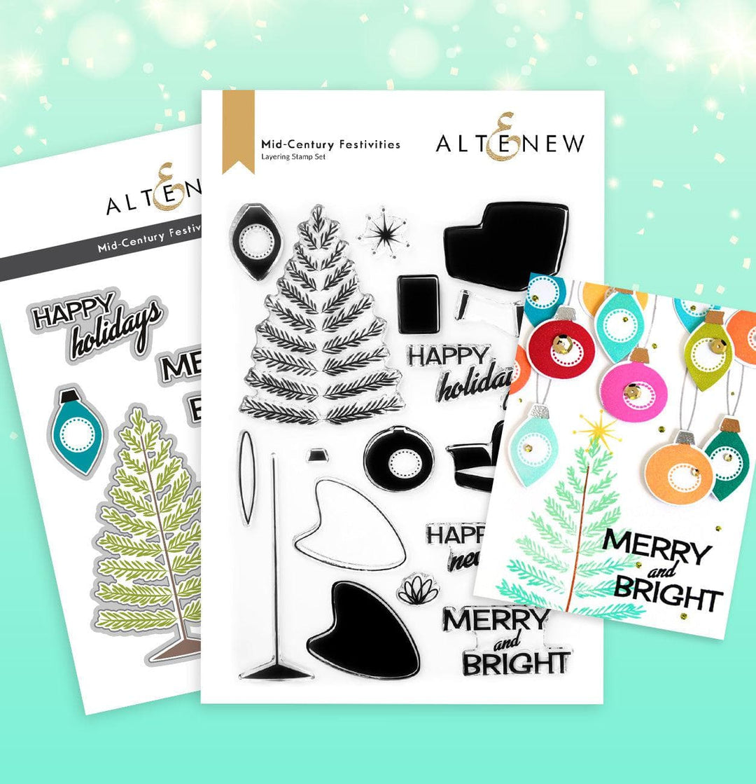 Altenew Stamp & Die Bundle Mid-Century Festivities Stamp & Die Bundle