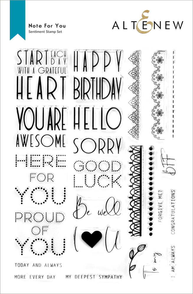 Altenew Stamp & Die Bundle Note For You