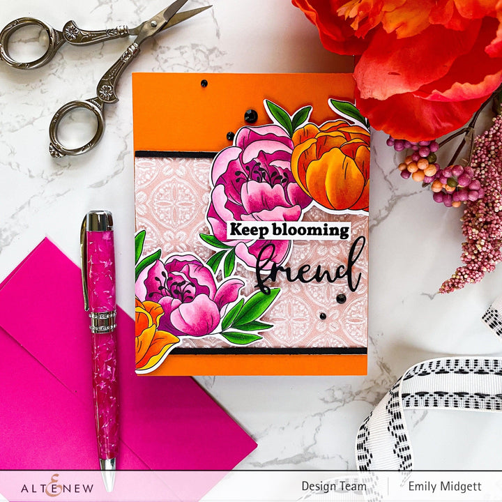 Altenew Stamp & Die Bundle Prim Peonies