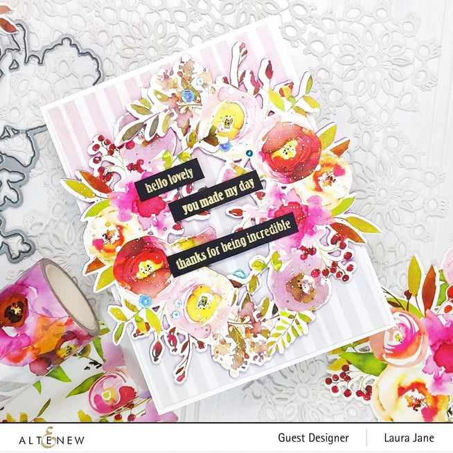 Altenew Stamp & Die Bundle Watercolor Halftone Stamp Set & Die Set & Painted Fantasy Washi Tape Bundle