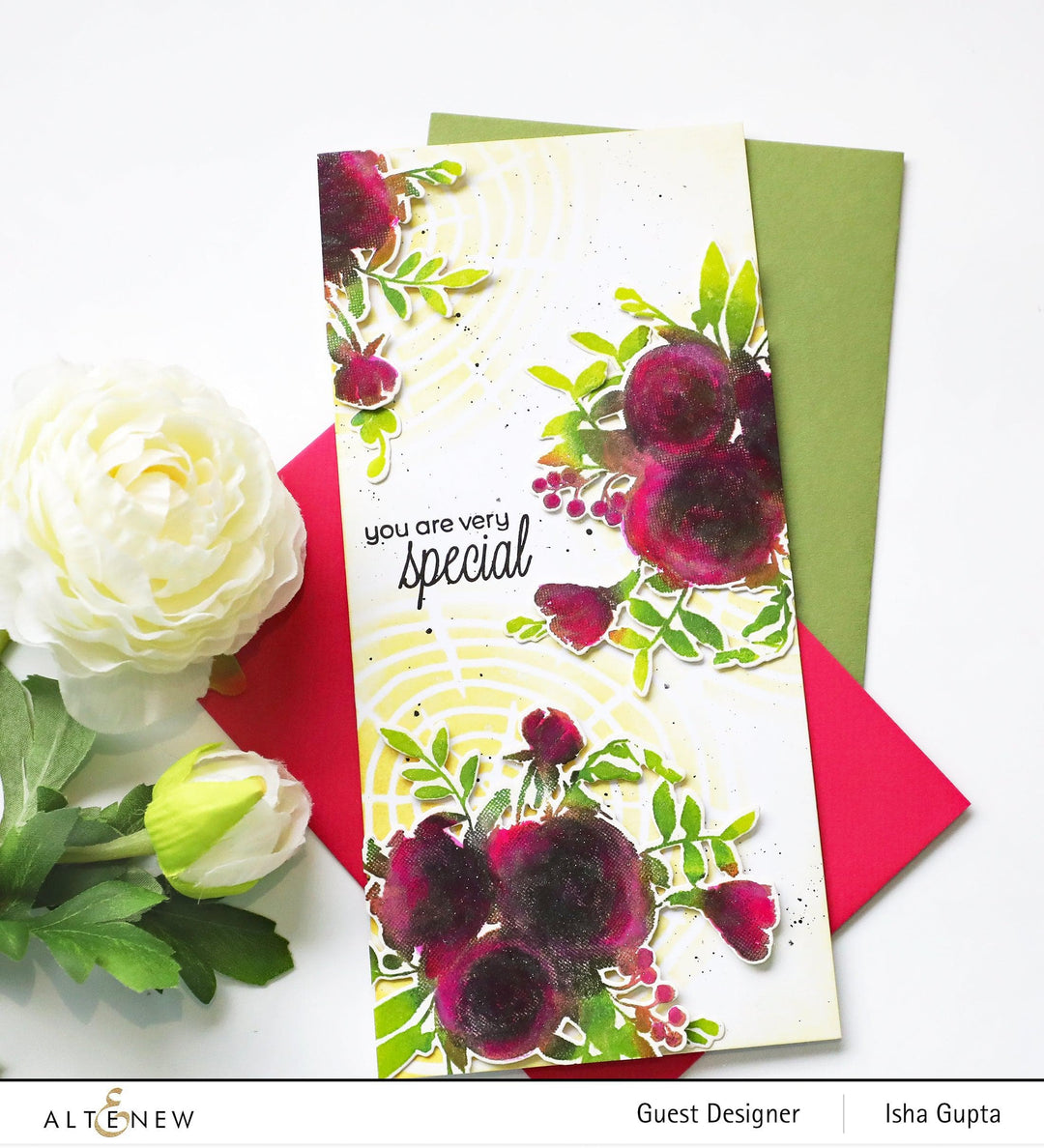 Altenew Stamp & Die Bundle Watercolor Halftone Stamp Set & Die Set & Painted Fantasy Washi Tape Bundle