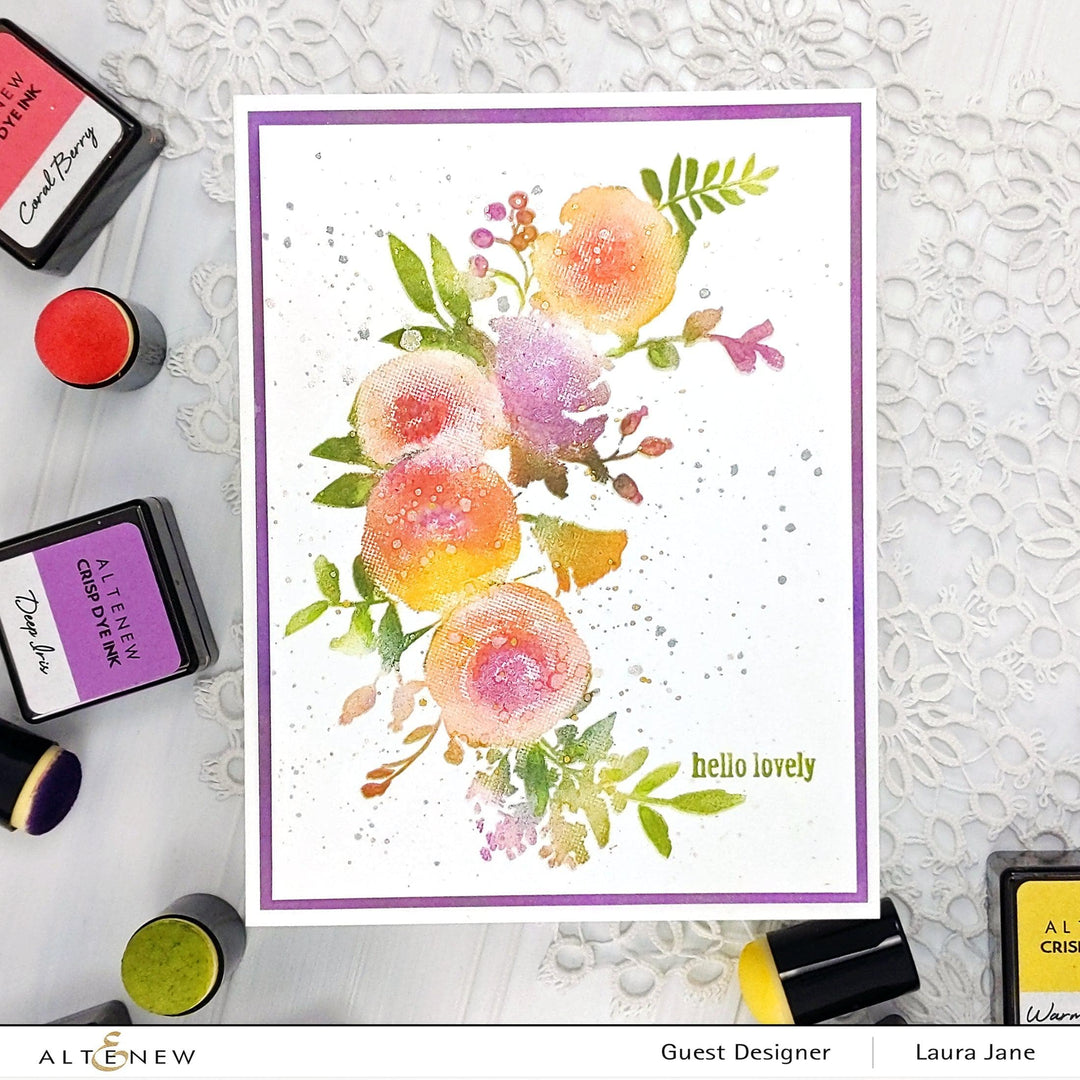 Altenew Stamp & Die Bundle Watercolor Halftone Stamp Set & Die Set & Painted Fantasy Washi Tape Bundle