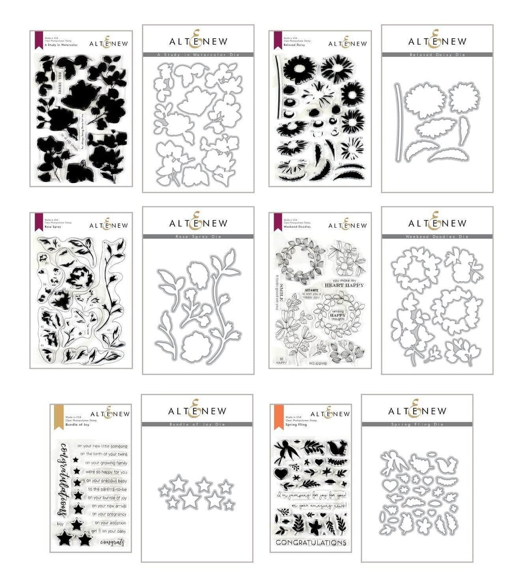 Altenew Stamp & Die Bundle April 2019 Coordinating Stamp & Die Bundle