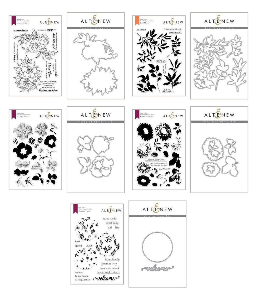 Altenew Stamp & Die Bundle A Welcome Reverie Coordinating Stamp & Die Bundle