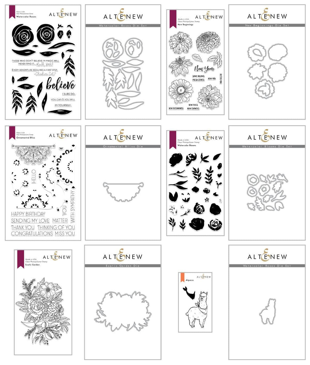 Altenew Stamp & Die Bundle Blissful Beginnings Coordinating Stamp & Die Bundle