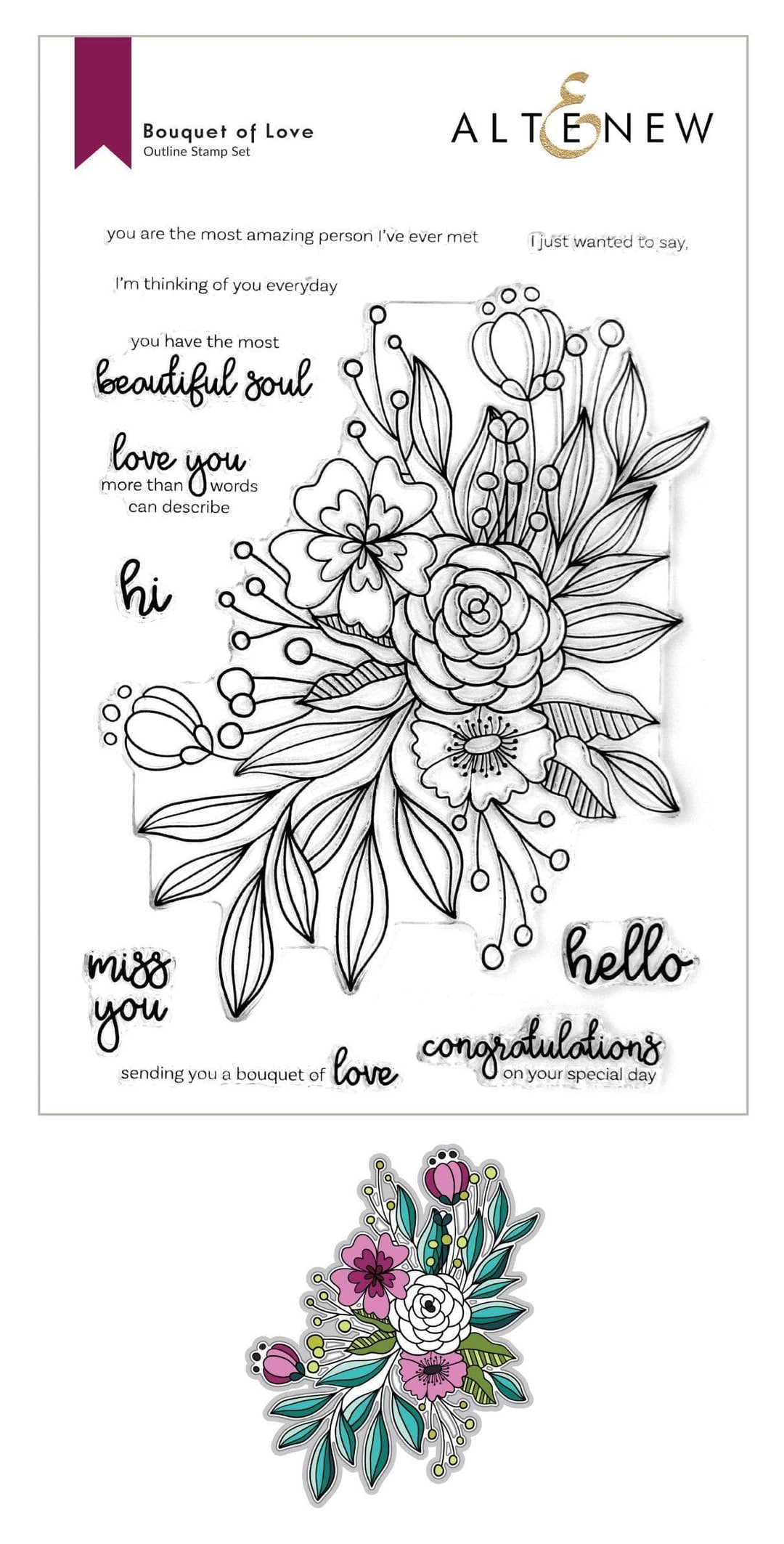 Altenew Stamp & Die Bundle Bouquet of Love Stamp & Die Bundle